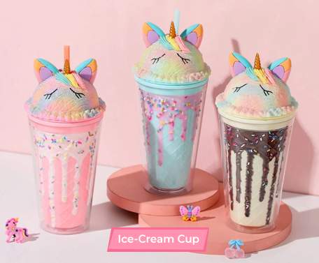 Ice-Cream Sipper Cup With Straw 450ML