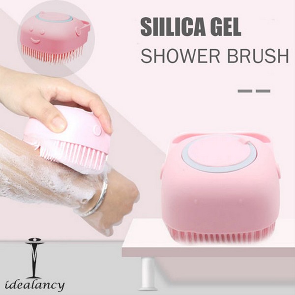 Silicone Soft Bath Body Brush with Shampoo Dispenser
