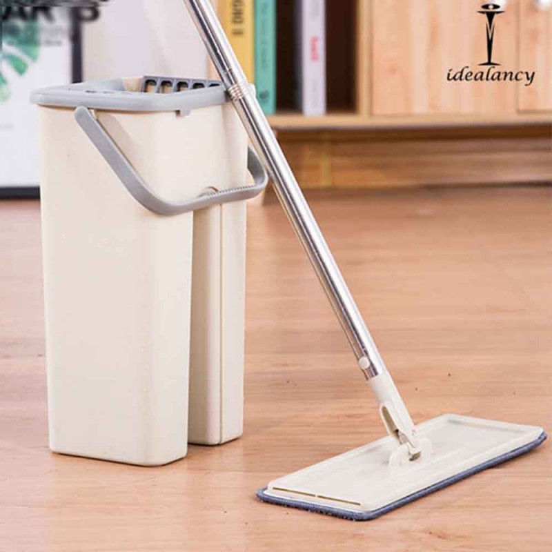 Spin Mop Bucket With Reusable Mop Pads