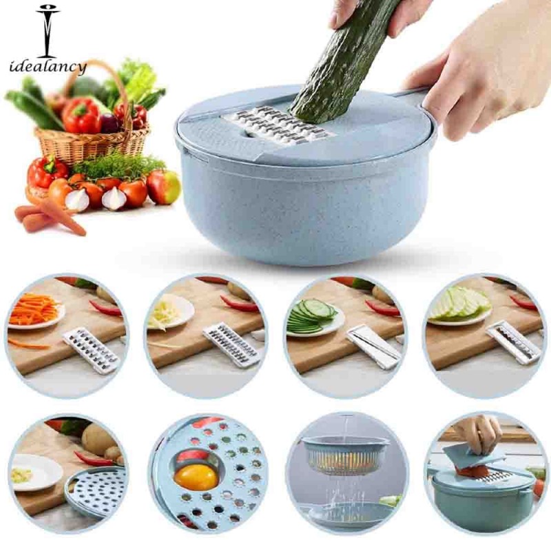 9 In 1 Multifunctional Manual Chopper Cutter with Tools