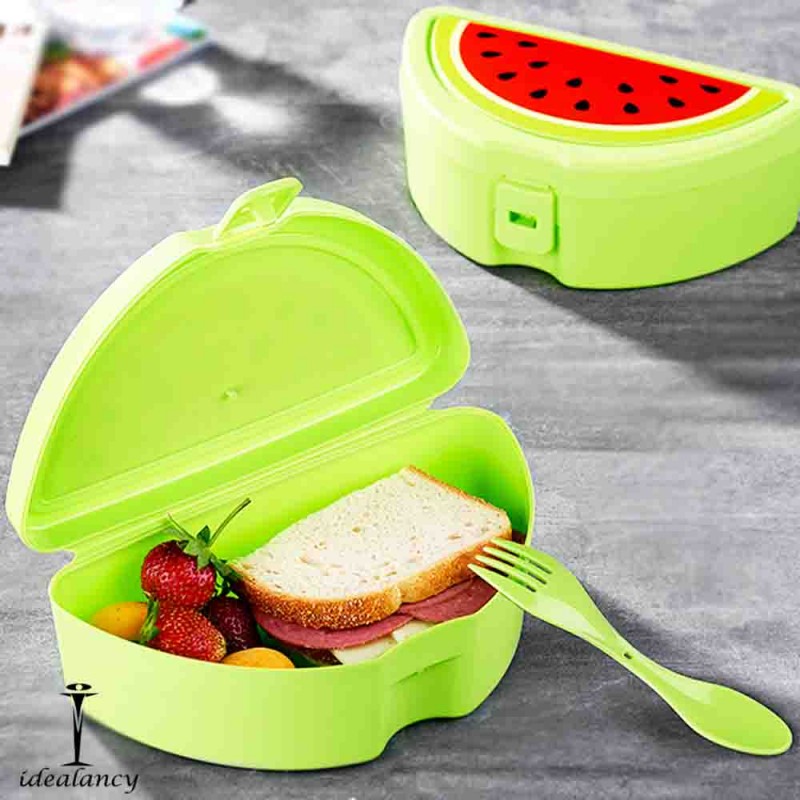 Lunch Box Watermelon Shape With Fork Spoon