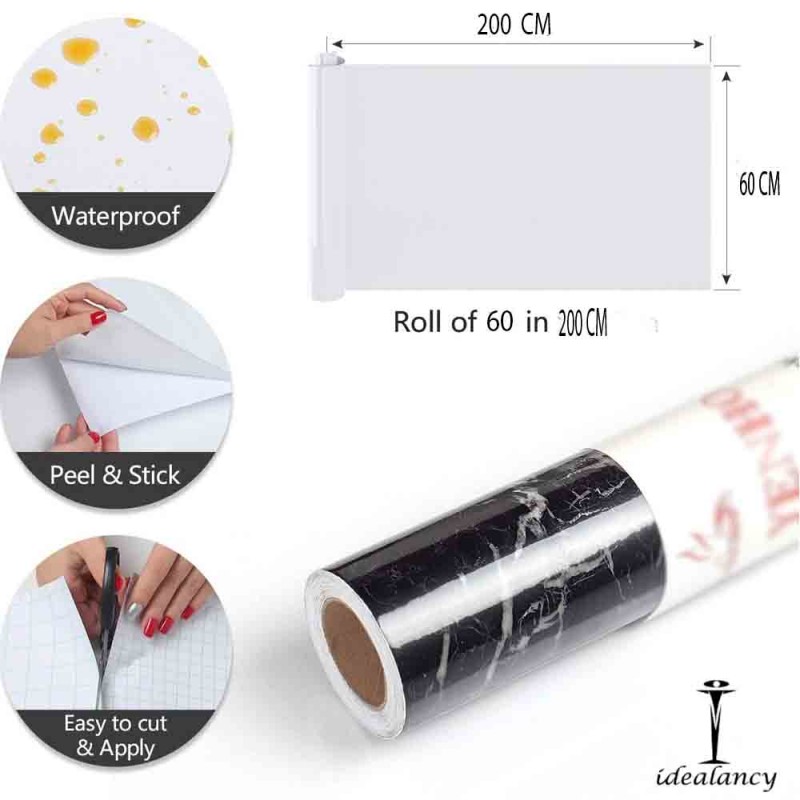 3D Black Marble Self Adhesive Sheet 60 x 200cm