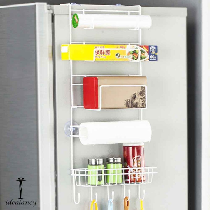 5-tier multi-functional storage shelf for hanging on the fridge