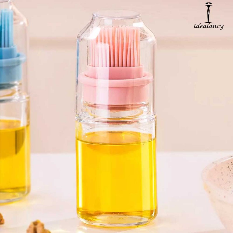 Silicone Brush Glass Oil Bottle With Cap