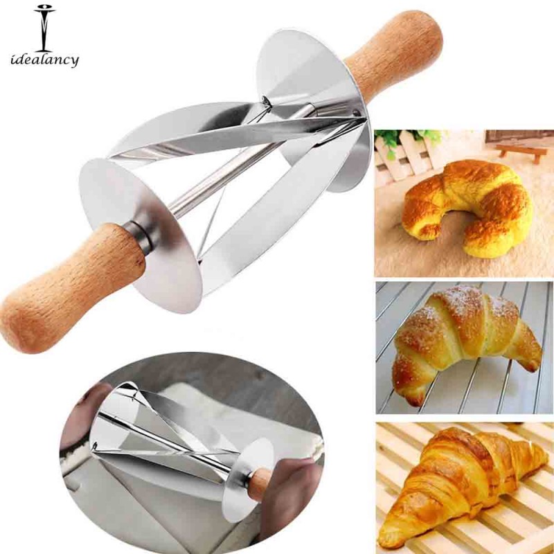 Stainless Steel Rolling Cutter With Wood Handle