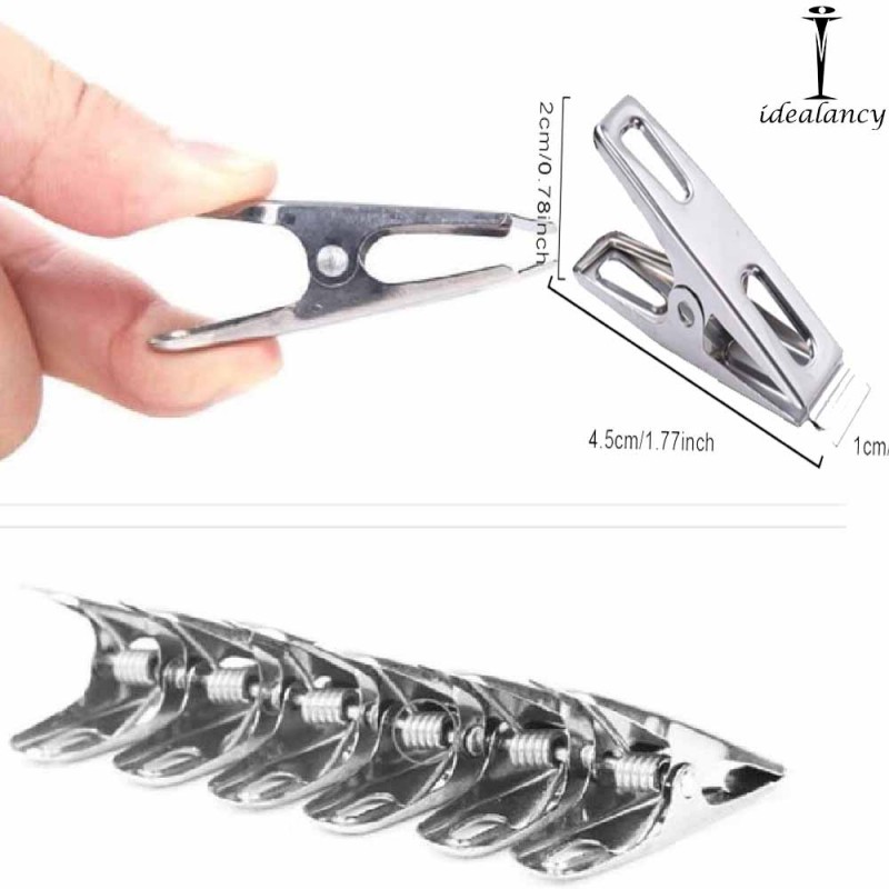 12Pcs Clothes Pegs Stainless Steel