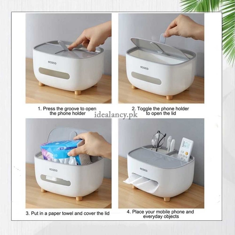 Creative Tissue Box & Remote Organizer