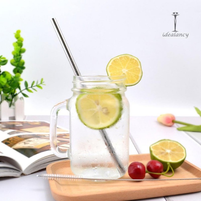 5 Pcs Steel Straws Set Reusable