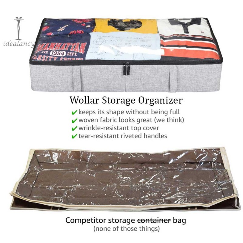 Under Bed Clothes Blanket Storage Organizer Foldable Premium