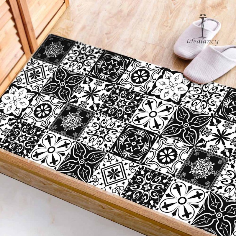 12 Pcs Tile Stickers Self Adhesive Black & White