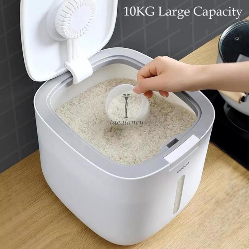 Rice Storage Container 10kG-Sqaure | Idealancy
