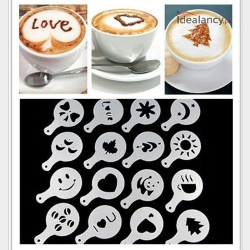 Buy coffee stencil template set pack of 16pcs at best price in Pakistan