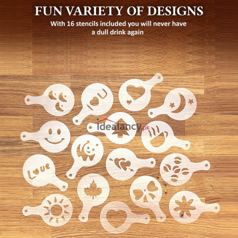 Coffee Stencil Template Set Pack Of 16Pcs