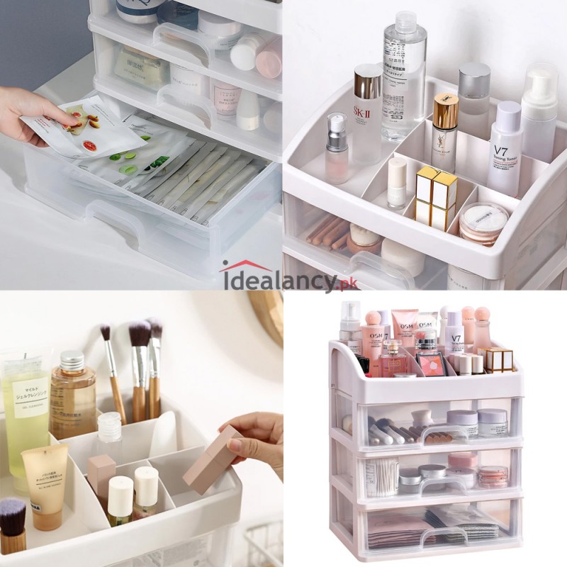 3 Tier Cosmetic Jewelry Organizer Box
