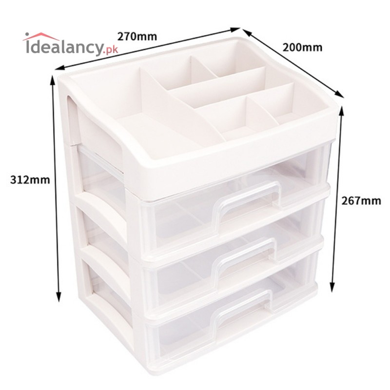 3 Tier Cosmetic Jewelry Organizer Box
