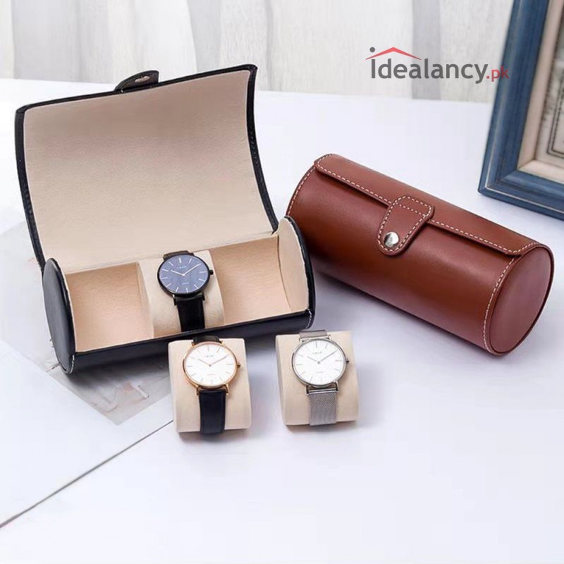 3 Slots Leather Watch Box Premium