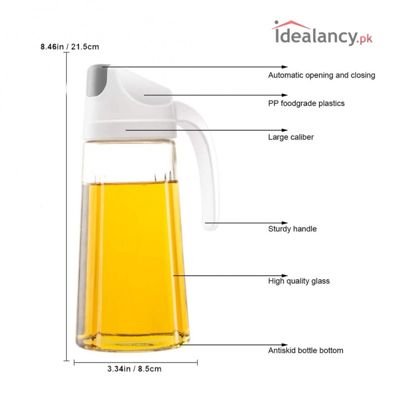 Buy oil bottle dispenser with auto flip cap 630ml at best price in
