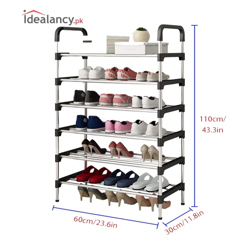 6 Layer Steel Shoe Rack Organizer