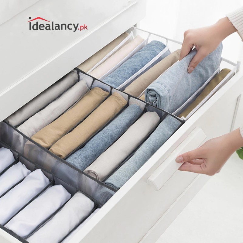 7 Compartments Pants Shirts Storage Clothes Box