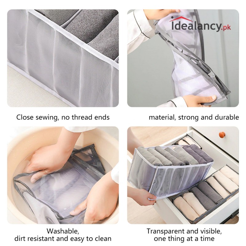 7 Compartments Pants Shirts Storage Clothes Box