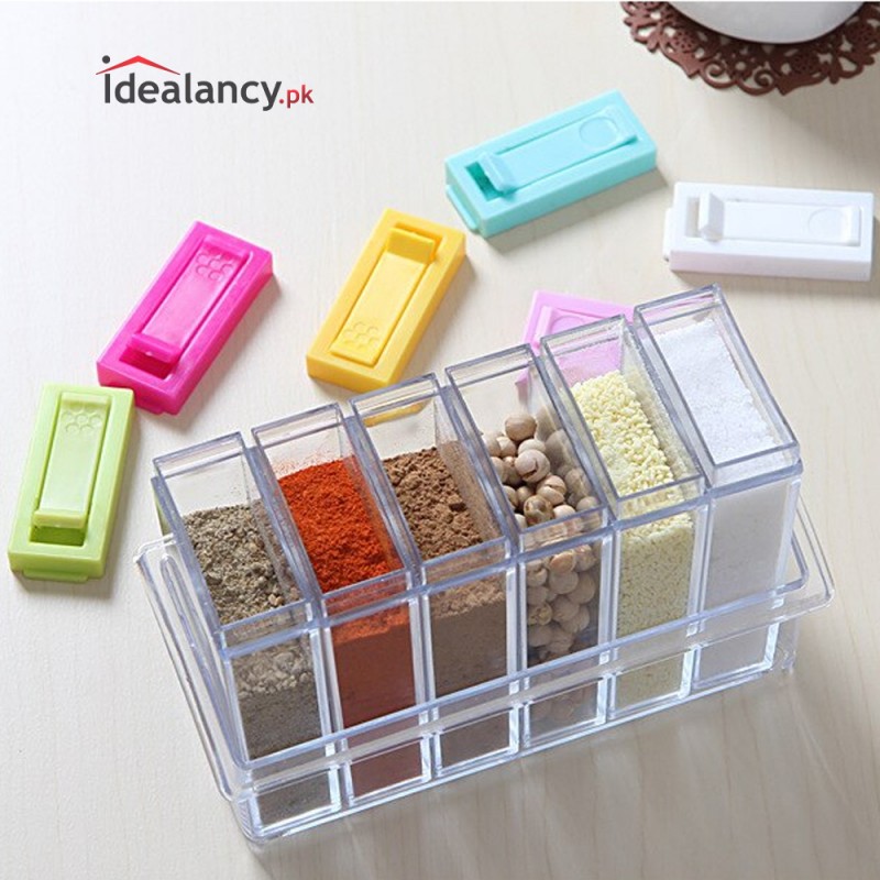 6 Units Transparent Spices Container
