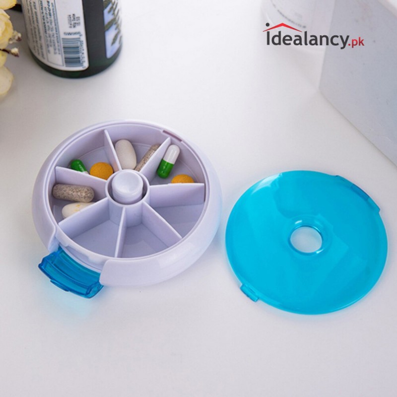 Plastic Pill Storage Organizer - Pills Round Case Box for Traveling