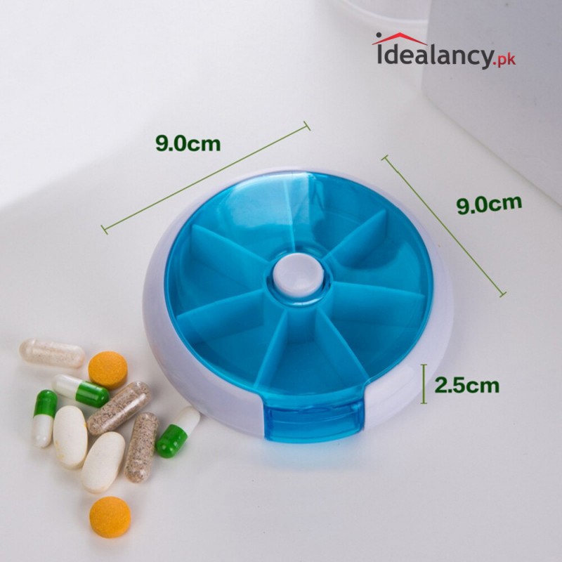 Plastic Pill Storage Organizer - Pills Round Case Box for Traveling
