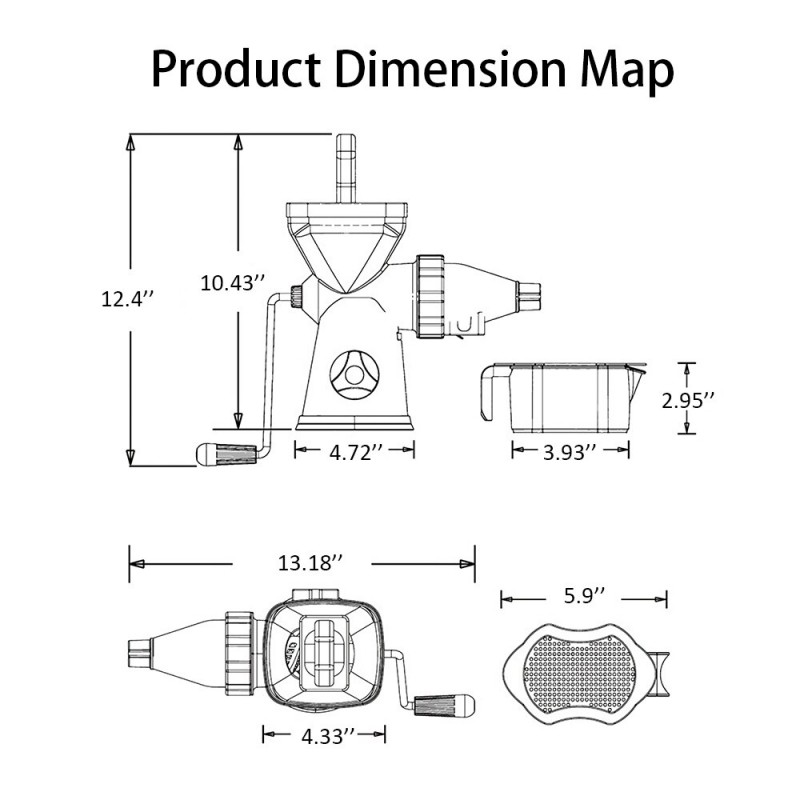 Manual Hand Juicer Multi Grinder