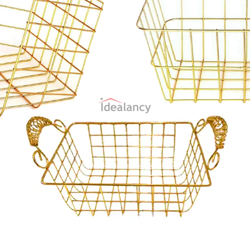 Iron Storage Basket Gold