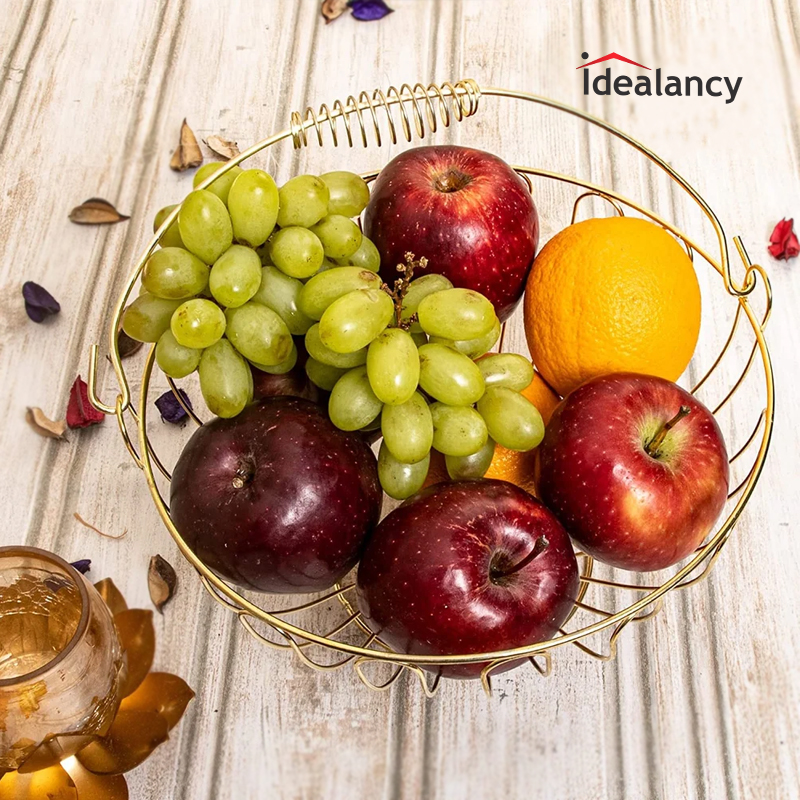Fruit Basket Round Gold