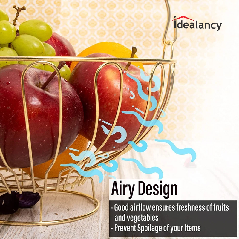 Fruit Basket Round Gold