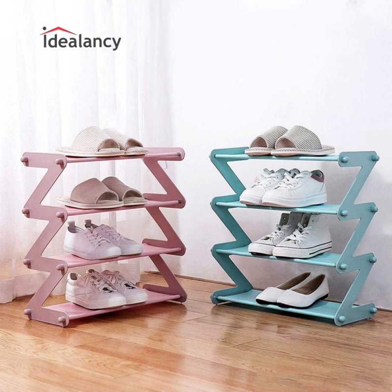 4 Layers Zigzag Shoe Rack Portable | Idealancy