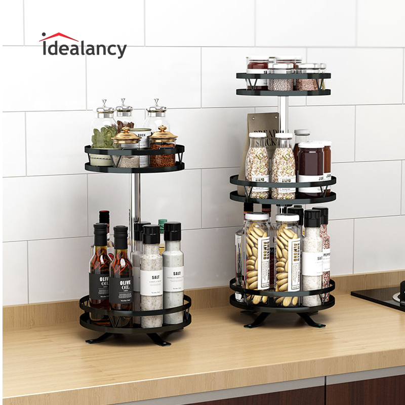 360° Rotating Storage Rack Organizer Round