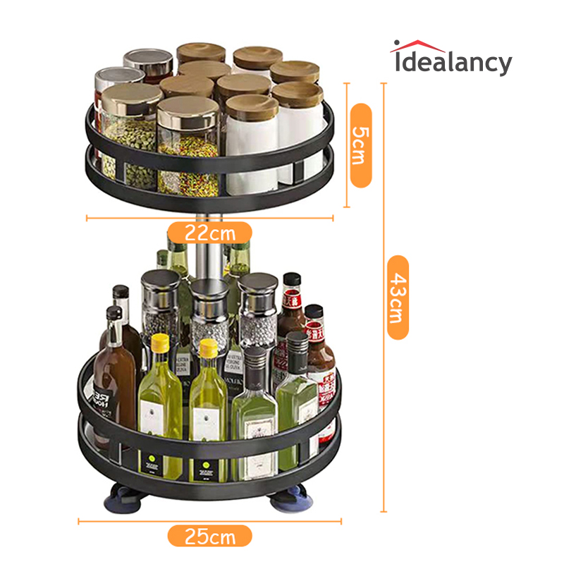 360° Rotating Storage Rack Organizer Round