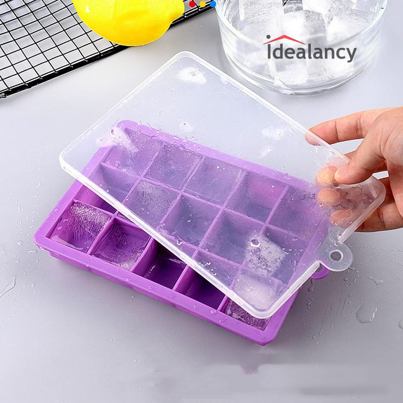 Buy silicone ice cube tray with cover lid at best price in Pakistan