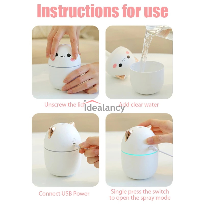 Cute Air Humidifier With Night Light