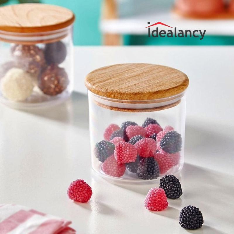Storage Jar With Bamboo Lid -320ML