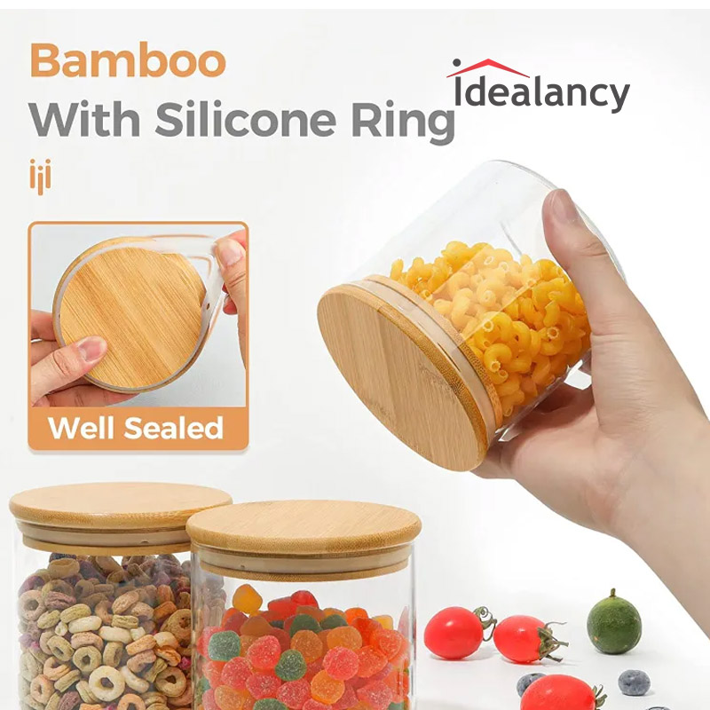 Storage Jar With Bamboo Lid -320ML