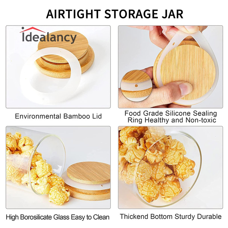 Storage Jar With Bamboo Lid -320ML