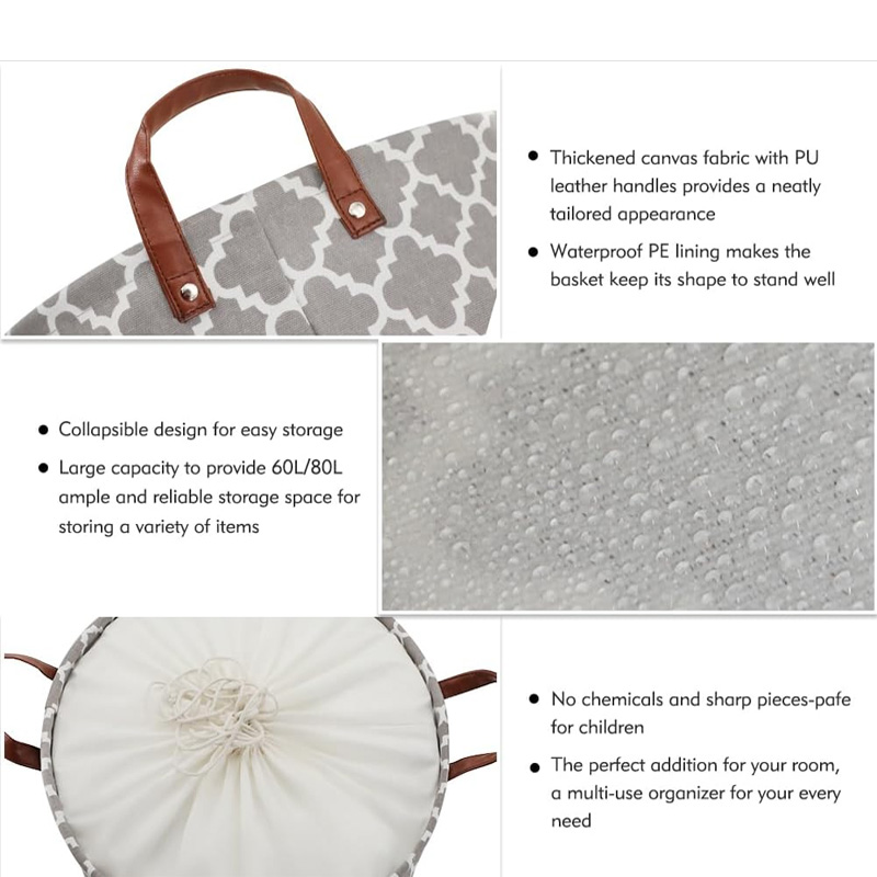 Folding Fabric Laundry Basket Design-Quatrefoil