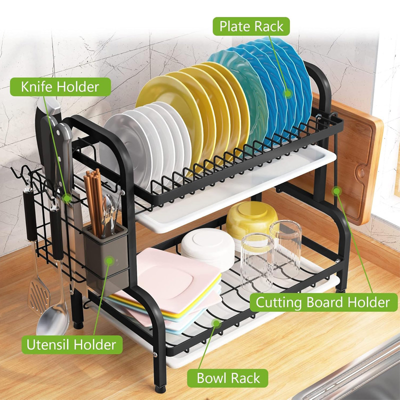 2 Layer Multi-Tiered Dish Storage Rack