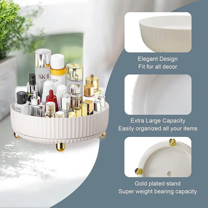 Rotating Makeup Organizer Tray With Stand