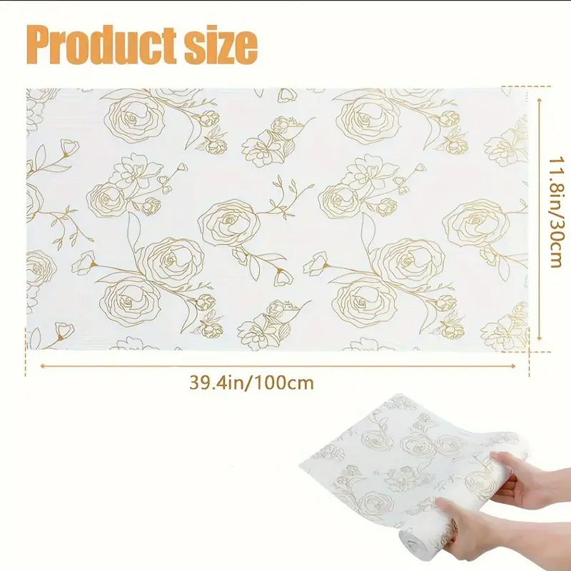 Drawer Liner Mat Gold Floral