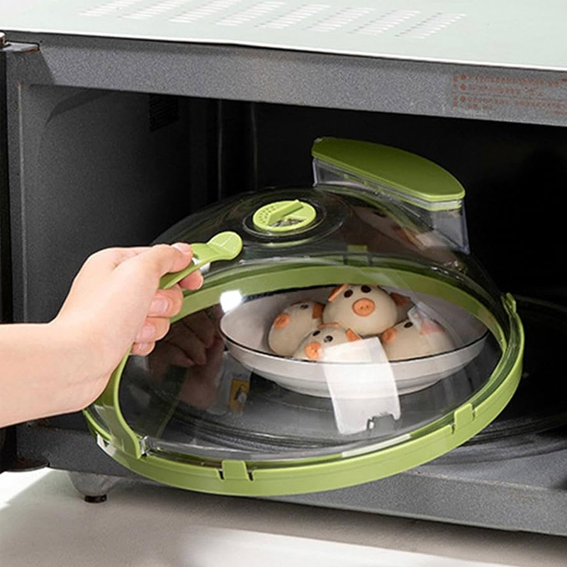 Microwave Splatter Cover With Water Steamer
