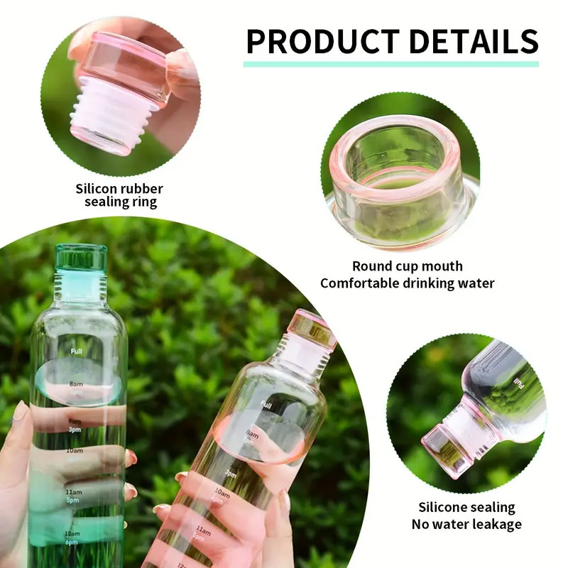 Plastic Water Bottle With Time Marker 500 ML
