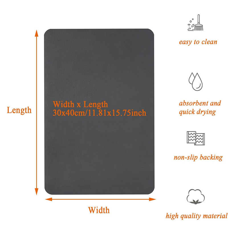 Anti-Slip Dish Drying/Dining Table Mat-Water Absorbent Floral Pattern Design