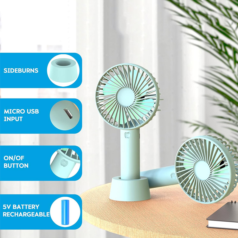 Mini Portable Hand Fan Rechargeable With Stand