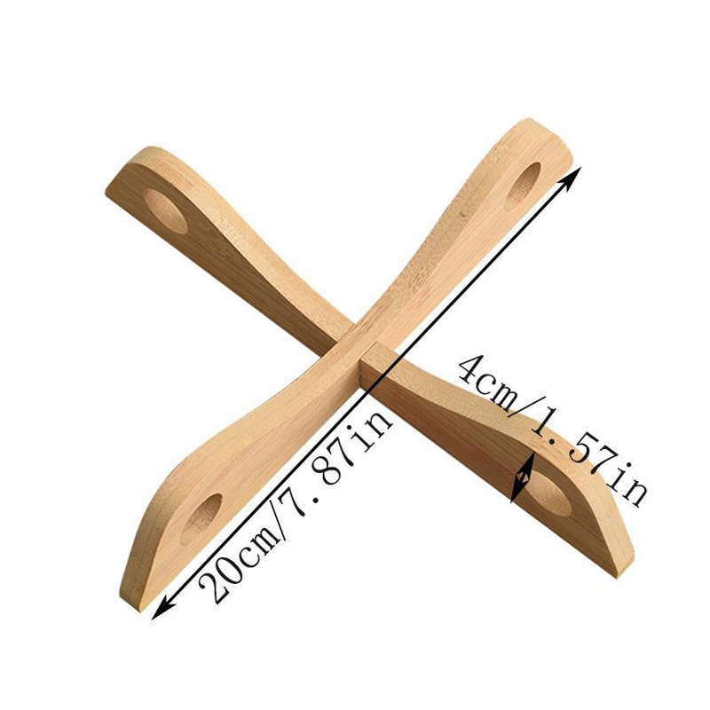 Bamboo Cross Pot Holder Stand