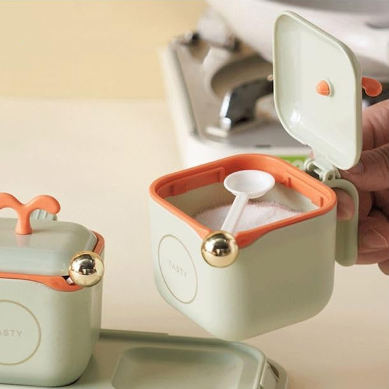 Seasoning Spice Boxes Set With Spoons
