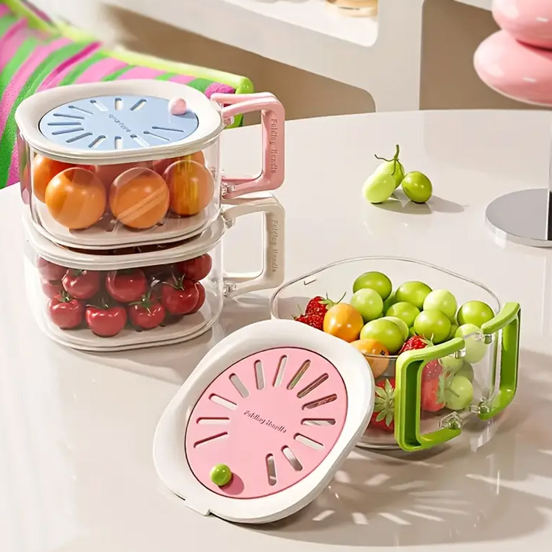 2 In 1 Fruit Strainer Container With Lid | Idealancy